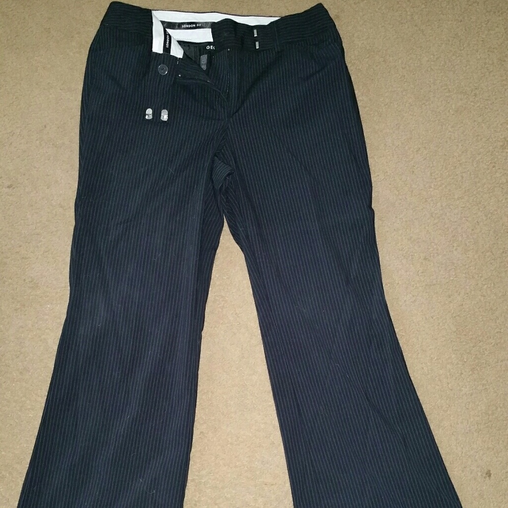George London Fit black & white pinstripe pants